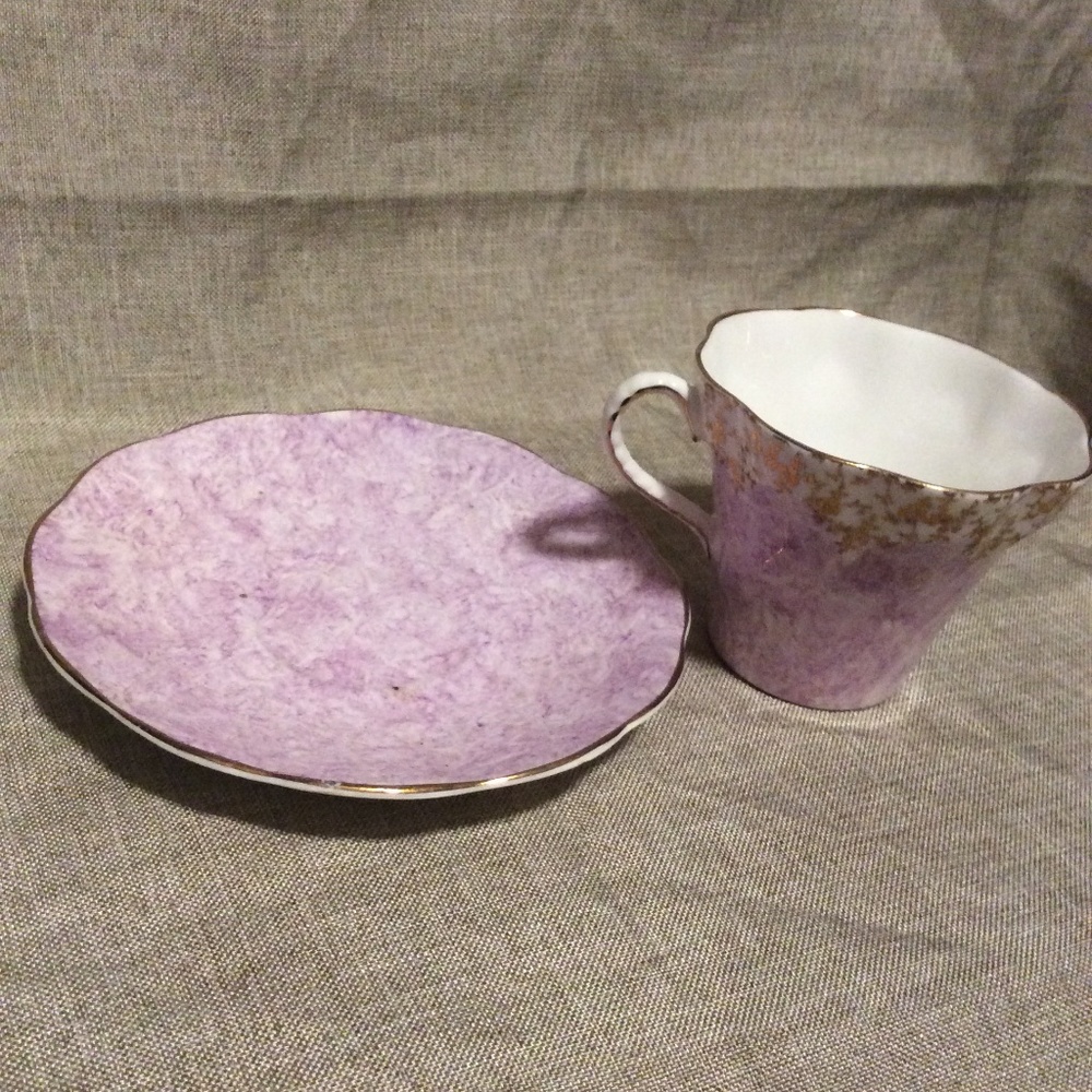 Used Vintage Sandringham Purple Tea cup and Saucer